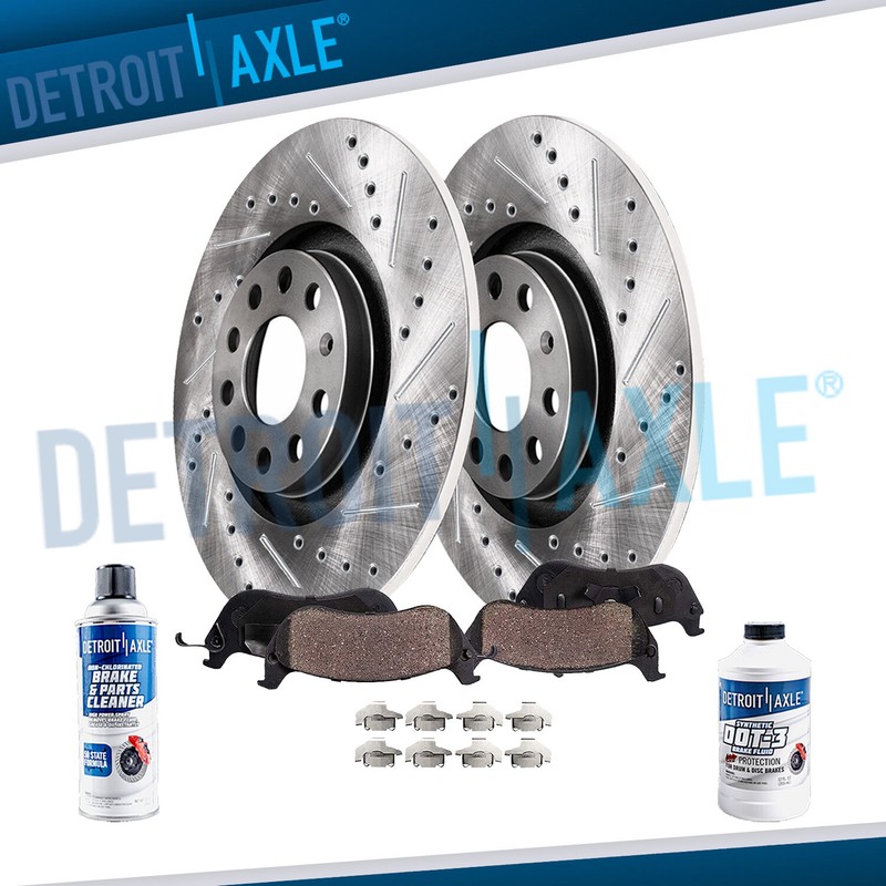 253mm Rear Drilled Rotors Ceramic Brake Pads for Audi A3 Quattro VW Jetta EOS