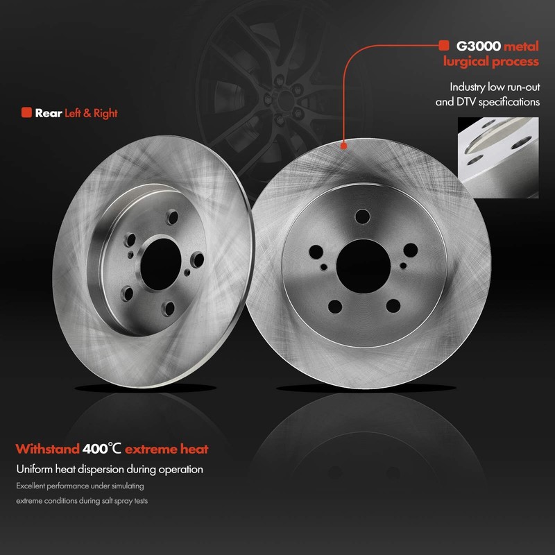 Front & Rear Disc Brake Rotors and Ceramic Brake Pads for Pontiac Vibe Toyota gallery