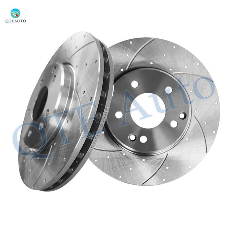 Front 300mm Drilled Slotted Brake Disc Rotors For 2004-2008 Chrysler Crossfire