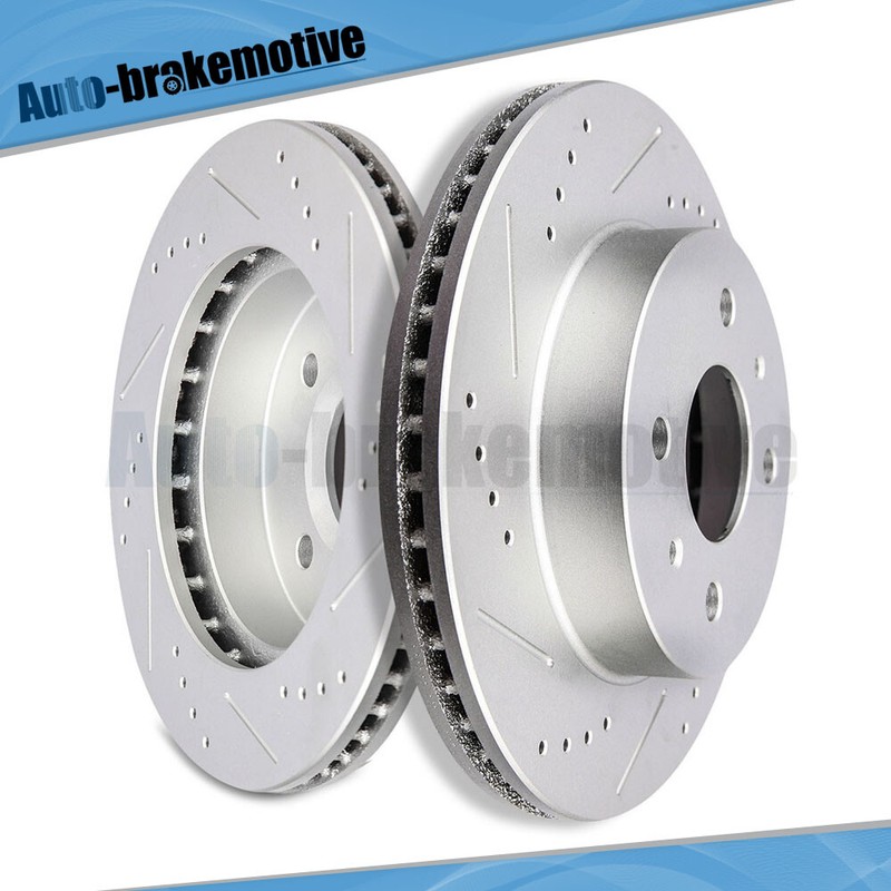 2 FRONT 250 MM BRAKE ROTORS DRILLED AND SLOTTED FIT FOR 93 -02 SATURN SW SC SL