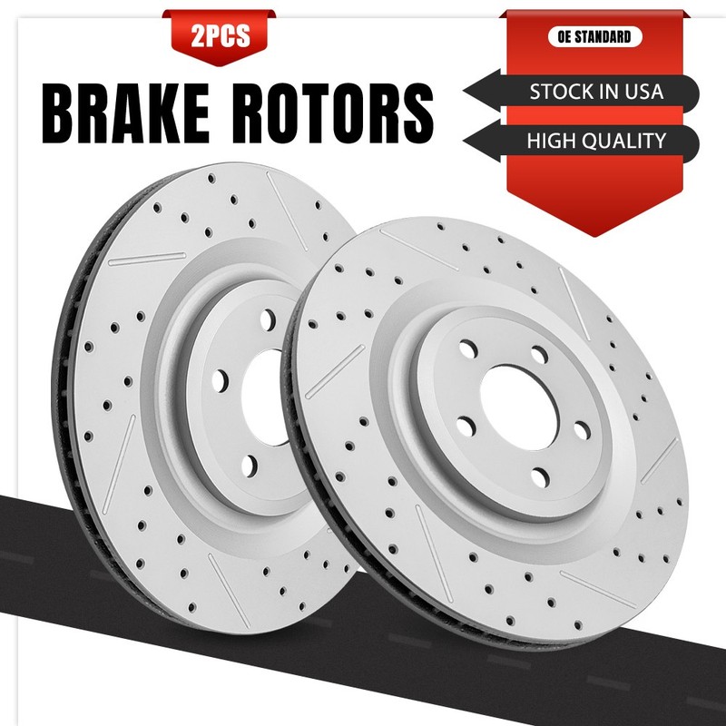 350mm VENTED Rear Drilled Slotted Brake Rotors for 2020-2024 2025 Ford Explorer