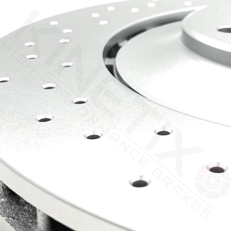 FOR AUDI S6 S7 S8 FRONT CROSS DRILLED BRAKE DISCS APEC BLACK PADS SENSORS 400mm gallery