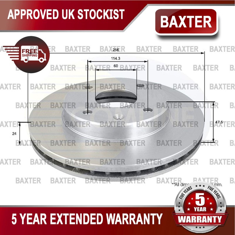 Fits Chevrolet Lacetti Tacuma Daewoo + Other Models Baxter Front Brake Disc #1