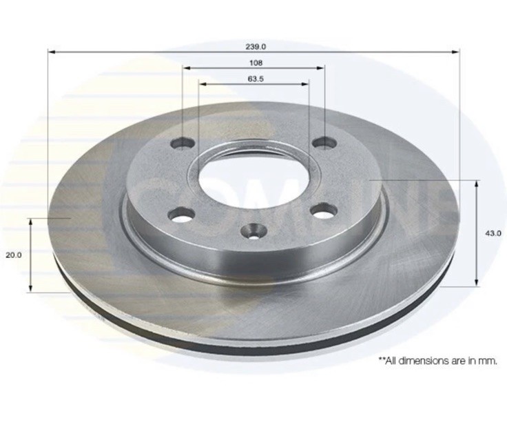 OE Front Brake Disc Ford Ka Fiesta Escort Puma Courier Orion Mazda Peugeot