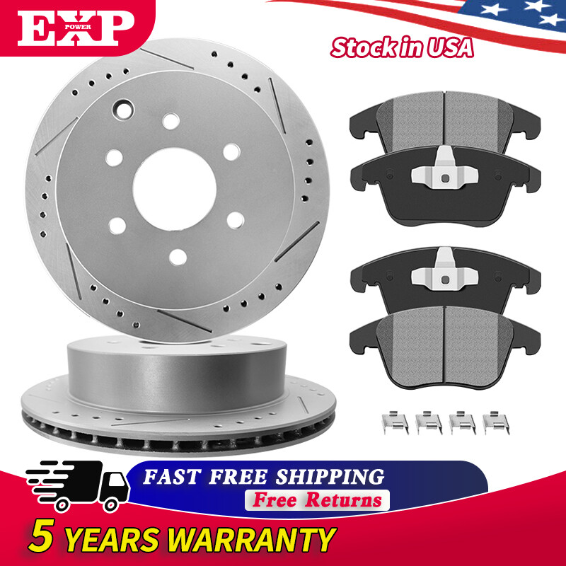Front Drilled Rotors + Brake Pads for Toyota Tacoma 4Runner FJ Cruiser 6 LUGS