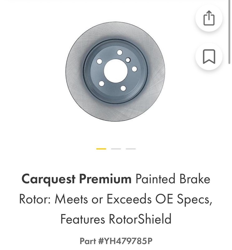 BMW 428i xDrive Gran Coupe 2015-2016 Rear Brake Rotor YH479785P