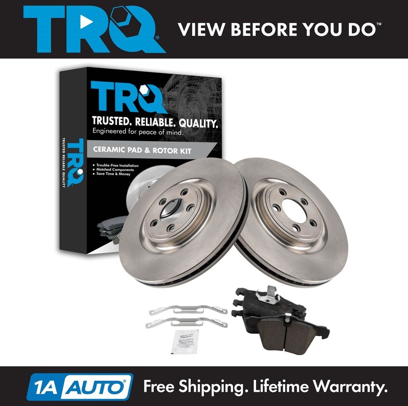 TRQ Front Ceramic Disc Brake Pads & Rotor Kit for Jaguar New