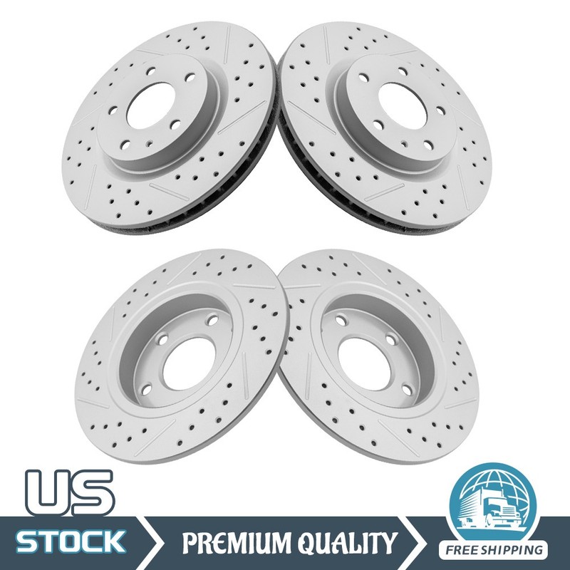 295mm Front & 265mm Rear Disc Drilled Rotors for Mazda CX-30 2020 2021