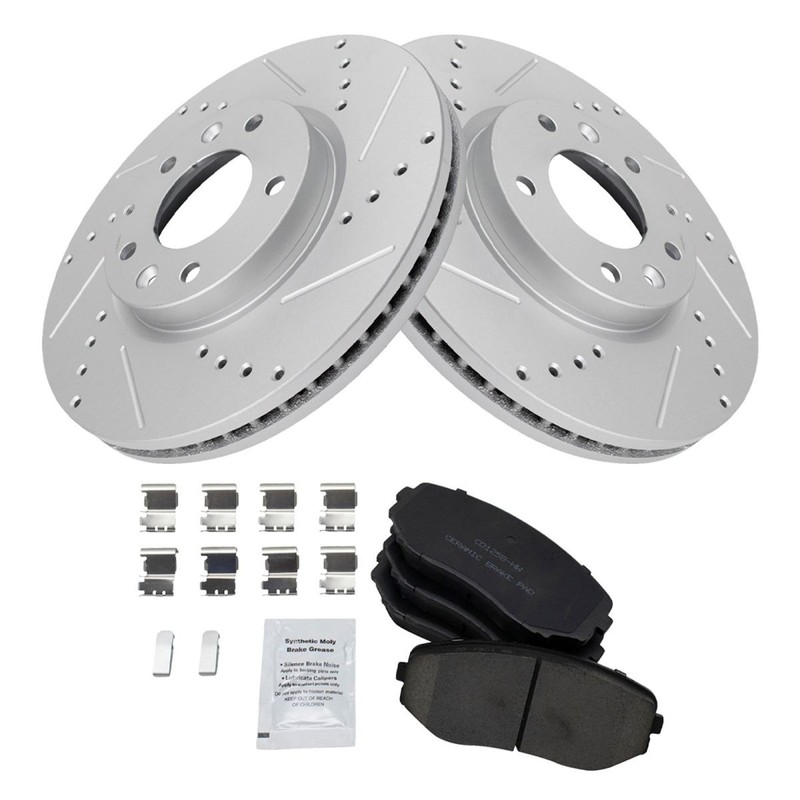 TRQ Front Ceramic Brake Pad & Performance Rotor Set of 2 Kit for Mazda CX-7 CX7 gallery