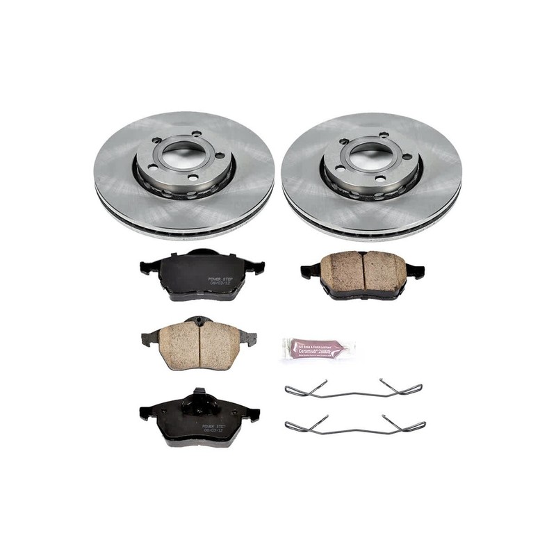 KOE2799 Powerstop Brake Disc and Pad Kits 4-Wheel Set Front & Rear for Audi gallery