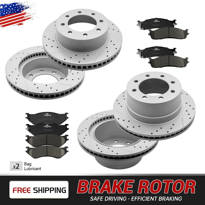 Front Rear Brake Rotors & Ceramic Pads for 2003 – 2008 Dodge Ram 1500 2500 3500