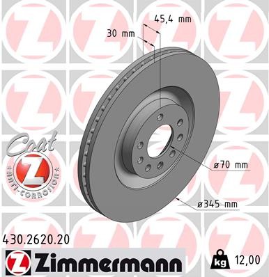 Zimmermann 430.2620.20 Brake Disc for Opel, Saab, Vauxhall