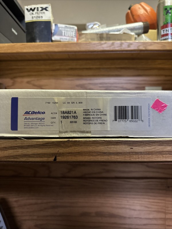 ACDelco 18A821A Disc Brake Rotor 6 Lug Holes, Cast Iron, Non Coated, Plain,