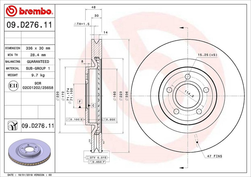 Brembo 09D27611C02 BRAKE ROTORS