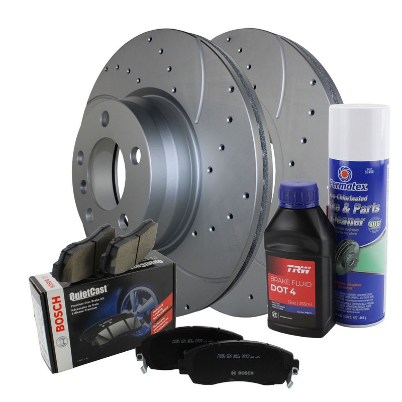 Front Brake Kit 330mm Drilled Rotors Bosch Semi-Met Pads For E91 E92 F23 F30 F36