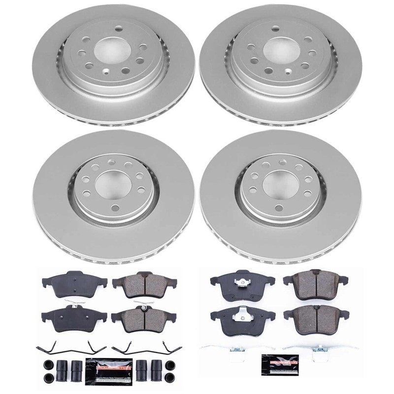 CRK5348 Powerstop Brake Disc and Pad Kits 4-Wheel Set Front & Rear Sedan for 9-3 gallery