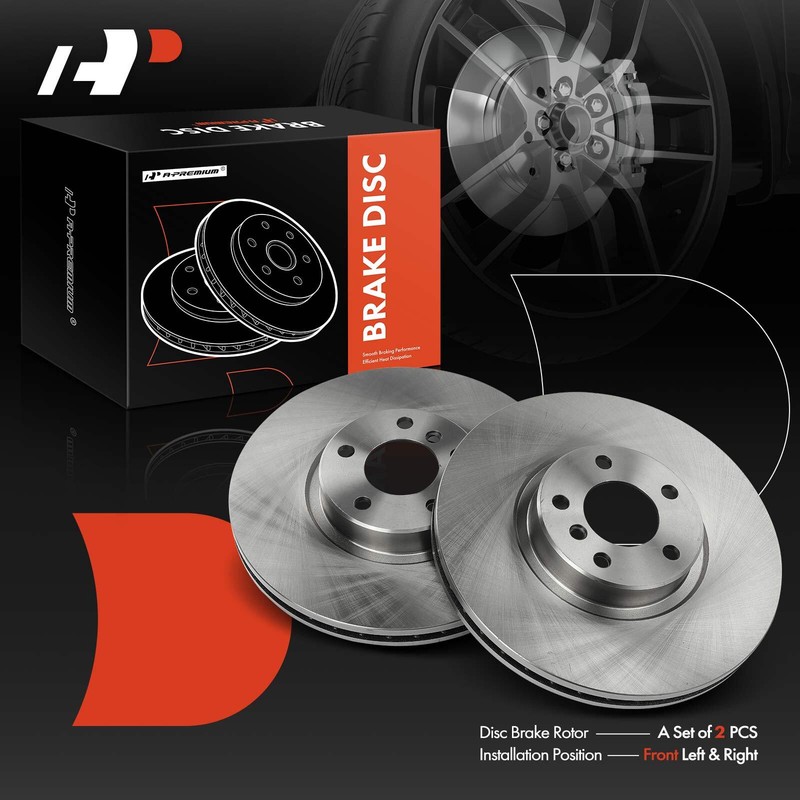 A-Premium Front Side Disc Brake Rotors for BMW X5 2007-2013 2016-2018 348.1mm X6 gallery