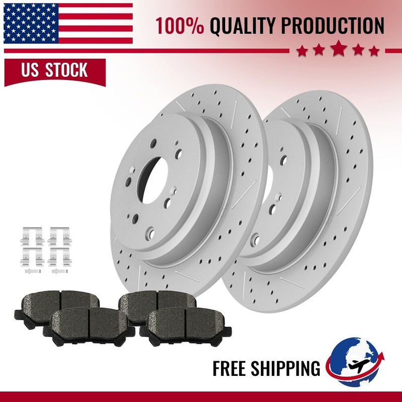 Rear Rotors Ceramic Brake Pads For 2007 – 2013 Acura Mdx 2010 2011 2012 2013 Zdx