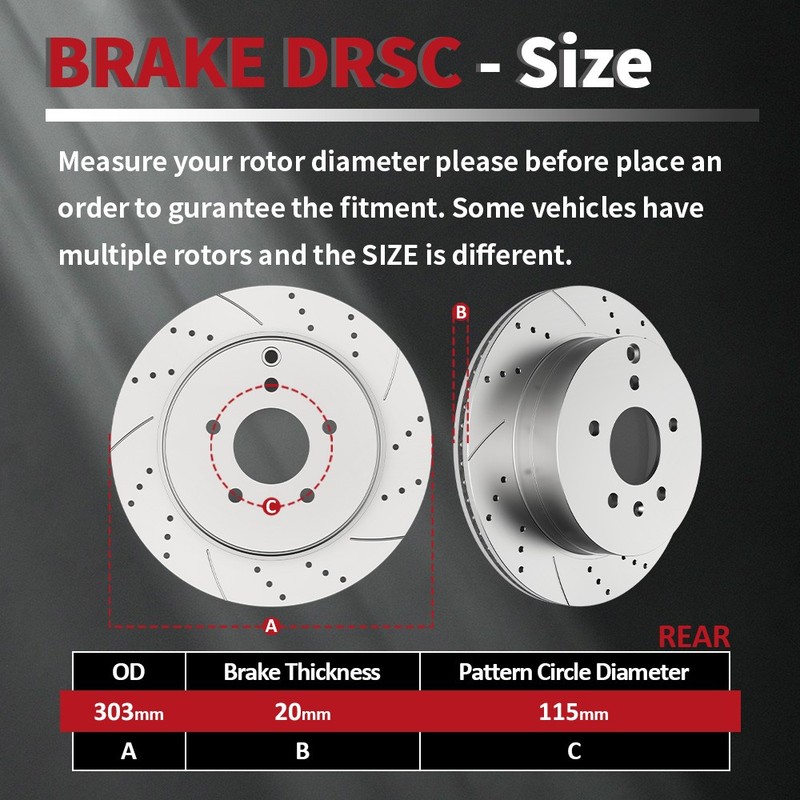 321mm Front & 303mm Rear Brake Rotors and Pads Kit for Chevrolet Equinox Slotted gallery