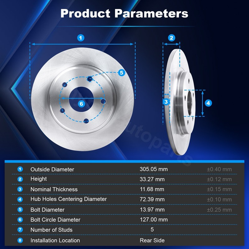 6x Rear Brake Rotors & Brake Pads for 2009-2012 Volkswagen Routan Dodge Journey gallery