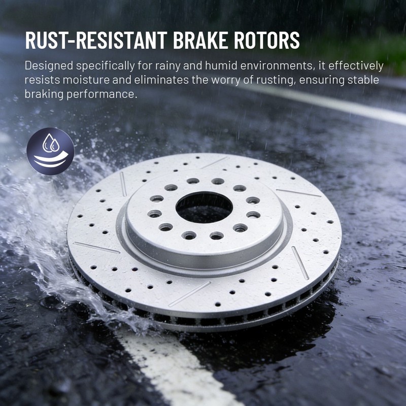 320mm Rear Drilled Disc Brake Rotors Ceramic Pads for 2010-2017 2018 BMW X5 X6 gallery