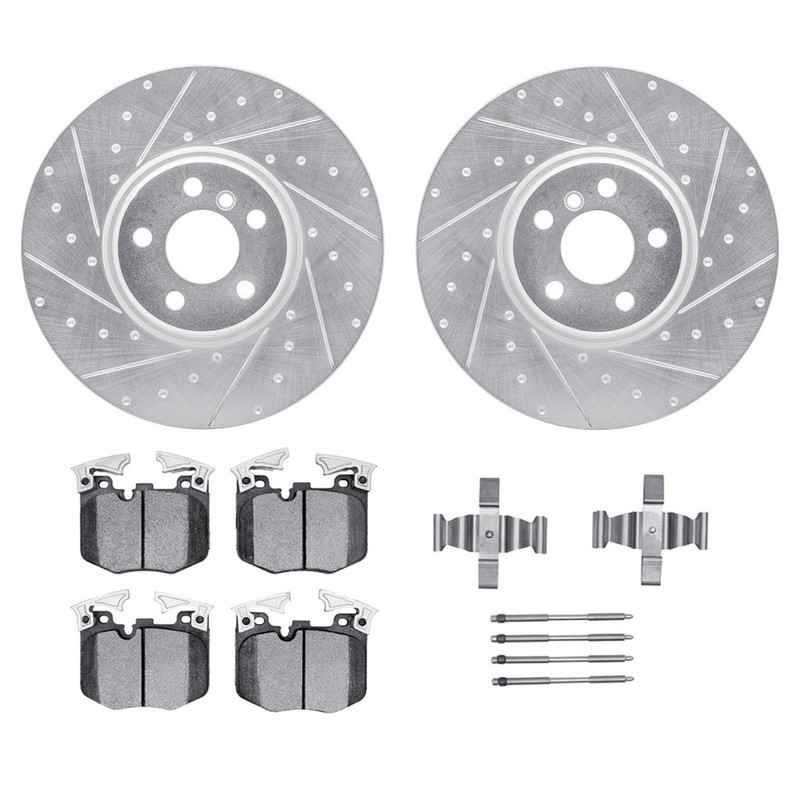 For BMW 530i xDrive/530i 2017-2023 Rotor Set | Silver | Drilled And Slotted gallery