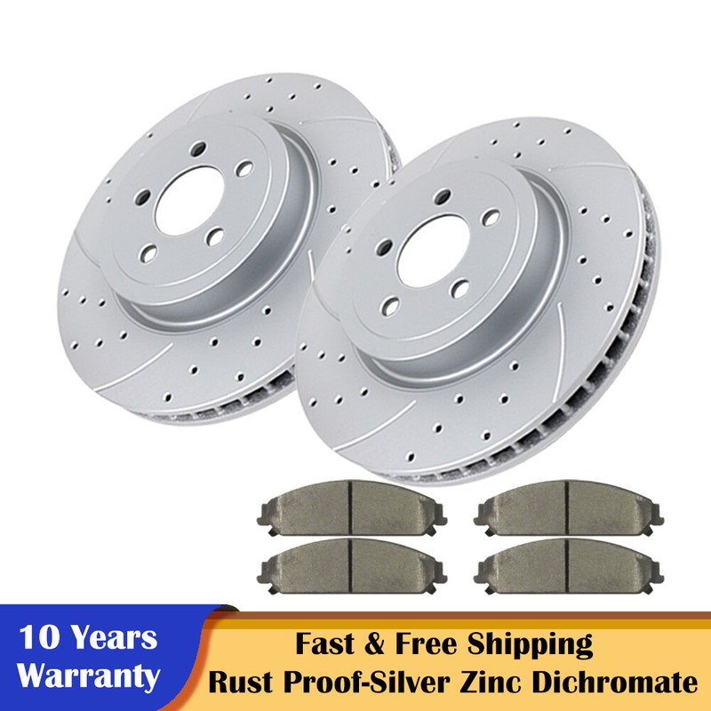 Front Brakes and Rotors Brake Ceramic Pads for AWD Charger Magnum Chrysler 300