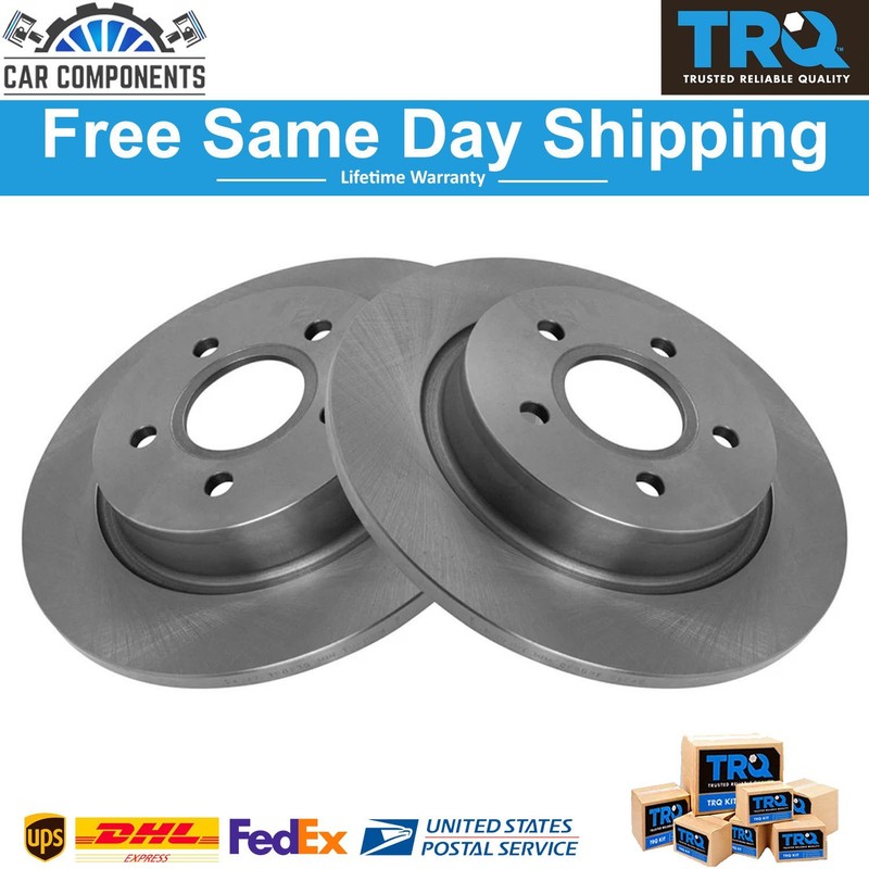 New Rear Driver & Passenger Side Disc Brake Rotor Pair For 05-13 Volvo S40 C70