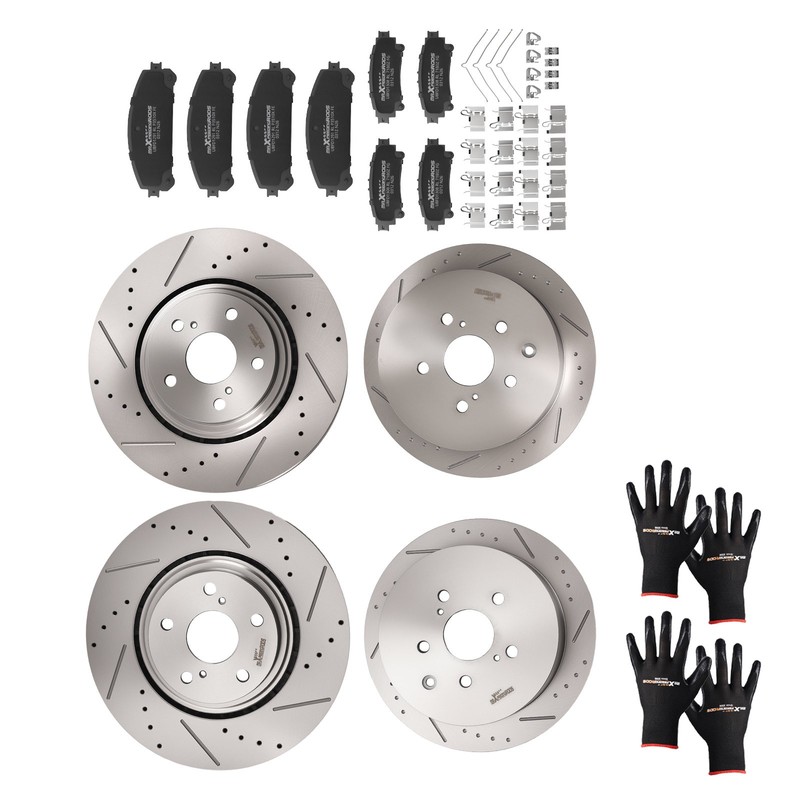 Front&Rear Brake Rotors Pads Set for Lexus RX350 2010-2015 Toyota Sienna 2011-20