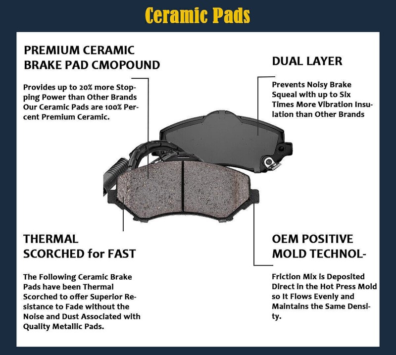 Front & Rear Brake Rotors Pads fit for Cadillac Escalade ESV EXT Slotted Drilled gallery