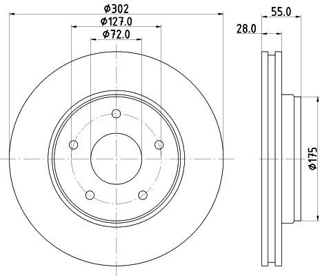 2X Mintex MDC2496 Front Brake Discs 302mm Vented Fits Jeep Wrangler