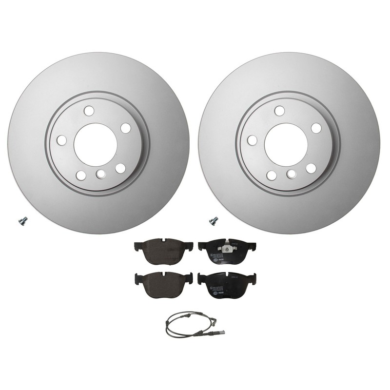 Hella Front Rotors Low-Met Disc Brake Pad Kit For BMW F15 X5 F16 X6 4.8 L6 V8