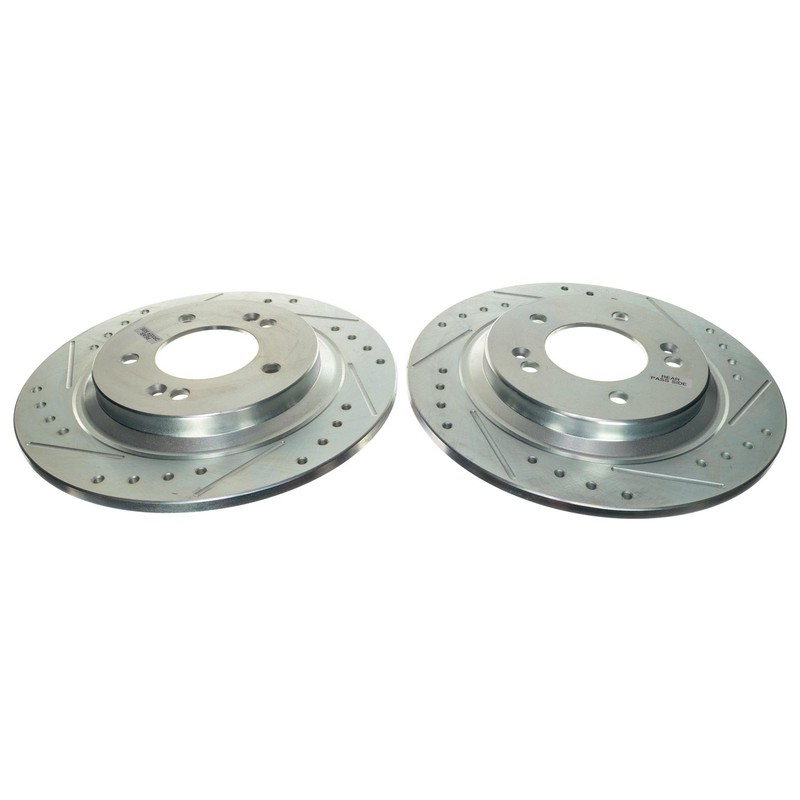 PowerStop Evolution Drilled Slotted Rotors Pair Rear For Hyundai Sonata