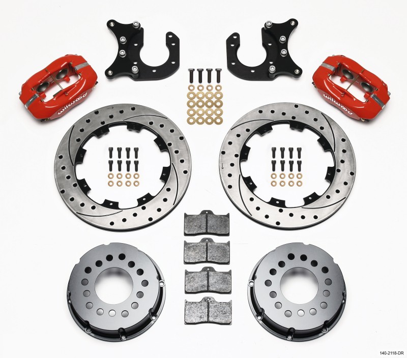 Wilwood Forged Dynalite For P/S Rear Kit Drilled Red New Big Ford 2.50in OffSet