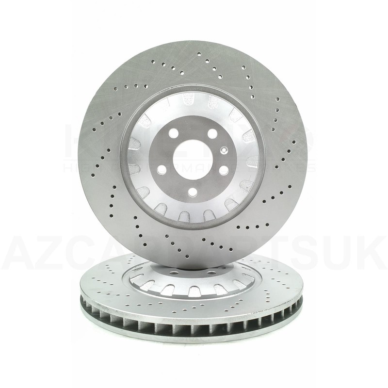 FOR AUDI Q8 50 TDI FRONT HIGH CARBON CROSS DRILLED BRAKE DISCS PAIR 400mm
