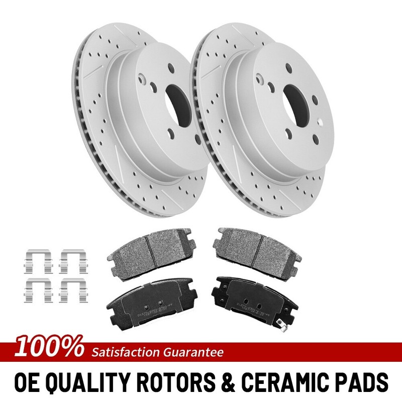 Rear Brake Rotor And Ceramic Pad Kit For Gmc Terrain 2010 2011 2012 2013 – 2017