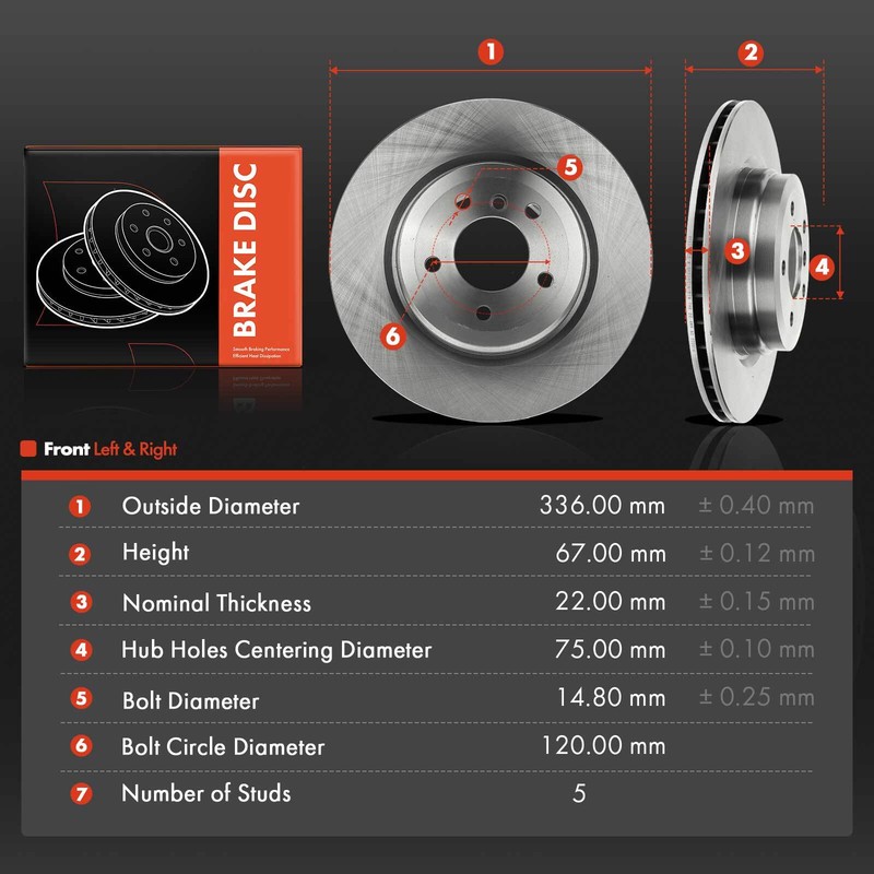 2x 280.9mm Disc Brake Rotors for Ford Mustang 2007-2014 Front Driver & Passenger gallery
