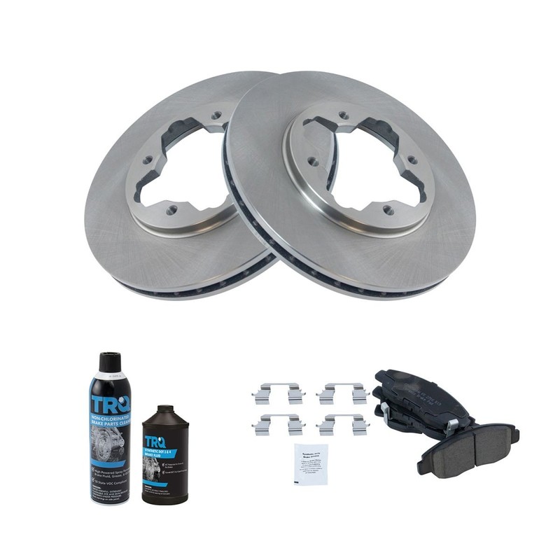TRQ Front Disc Premium Ceramic Brake Pad & Rotor Kit w/Chemicals for Acura Honda gallery