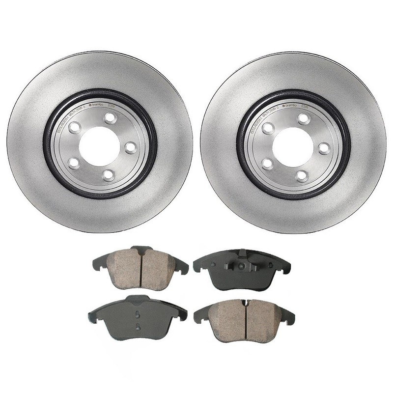 Akebono Euro Front Brake Kit Disc Rotors Ceramic Pads for S-Type Vanden Plas XJ8