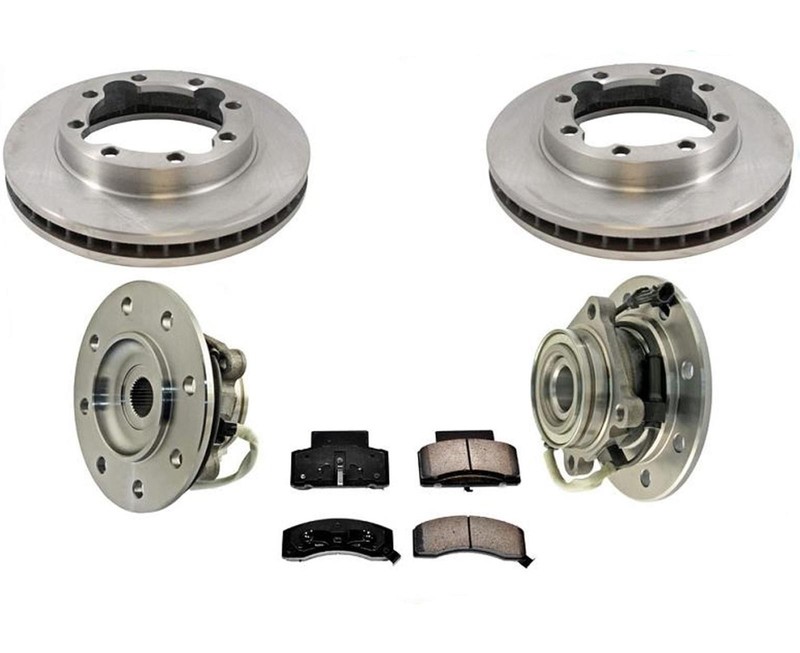 Front Brake Rotors Pads DUAL REAR WHEEL 4 Wheel Drive For 96-00 Chevrolet K3500