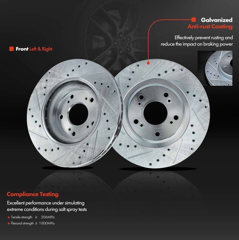 Front & Rear Drilled Rotors & Ceramic Brake Pads for Honda Civic 2006-2011 Acura gallery