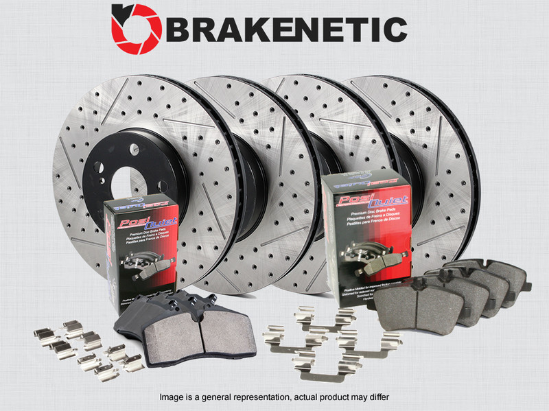F&R BRAKENETIC Premium Drill Slot Brake Disc Rotors + Ceramic Pads 56.67061.11
