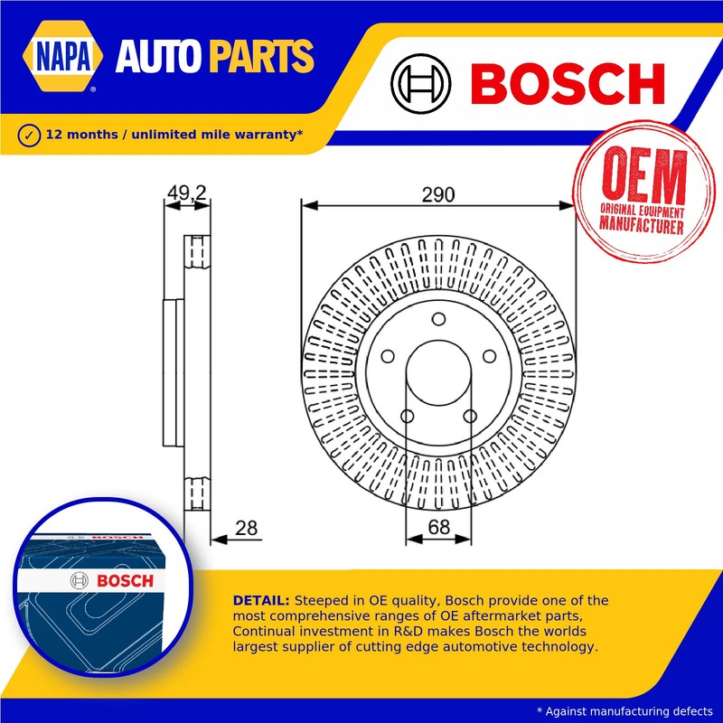 2x Brake Discs Pair Vented 290mm 0986479V48 Bosch Set 40206CK000 40206WL80A New