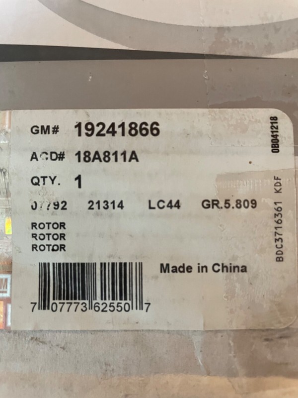Disc Brake Rotor-Non-Coated Rear ACDelco 18A811A