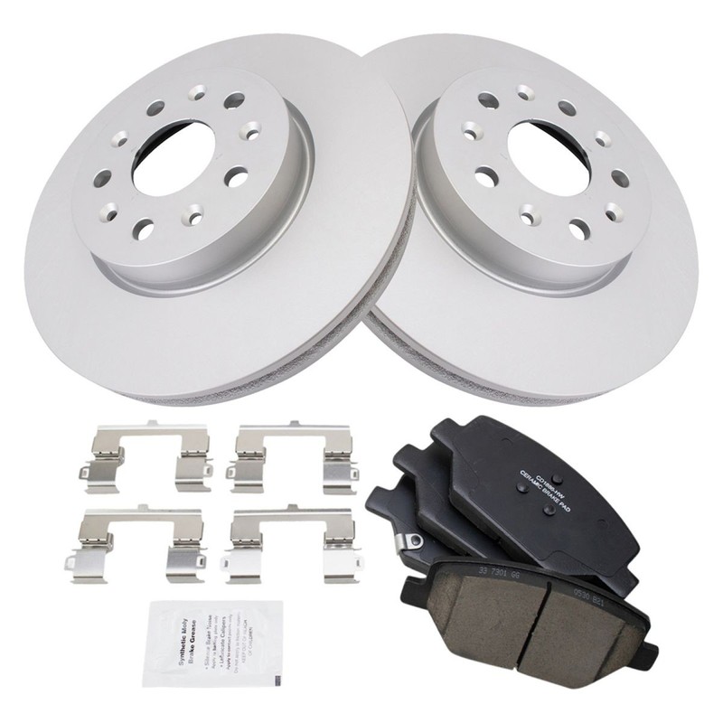 TRQ Front Ceramic Disc Brake Pad & Coated Rotor Kit for Chevrolet Camaro gallery
