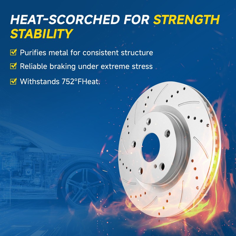 13.7inch Rear Drilled Rotors Brake Pads for 2004-2008 Ford F-150 Lincoln Mark LT gallery