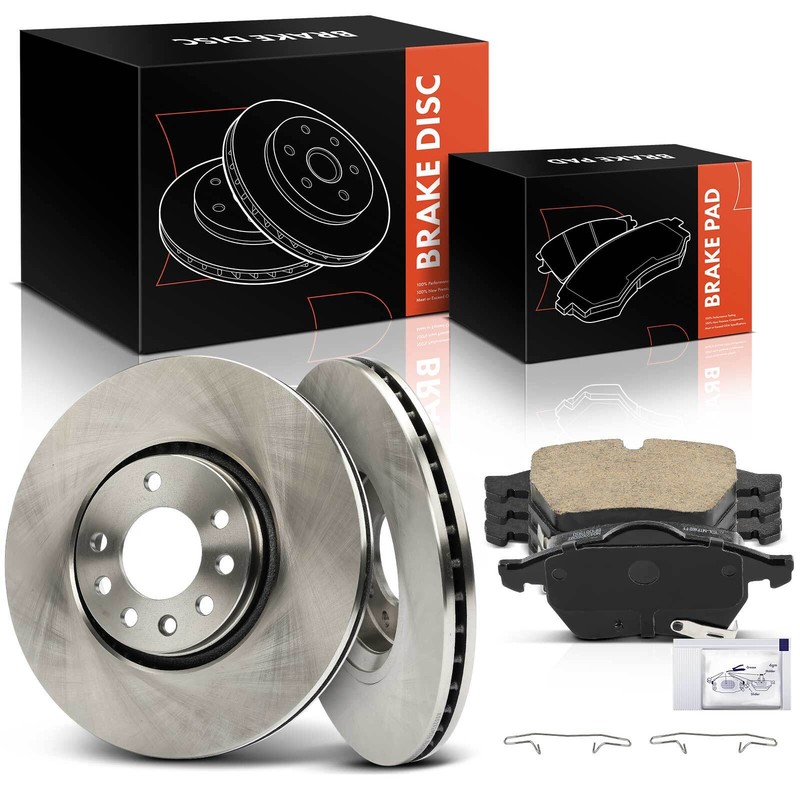Disc Brake Rotors + Ceramic Brake Pads for Saab 9-3 1999 2000 2001-2006 Front
