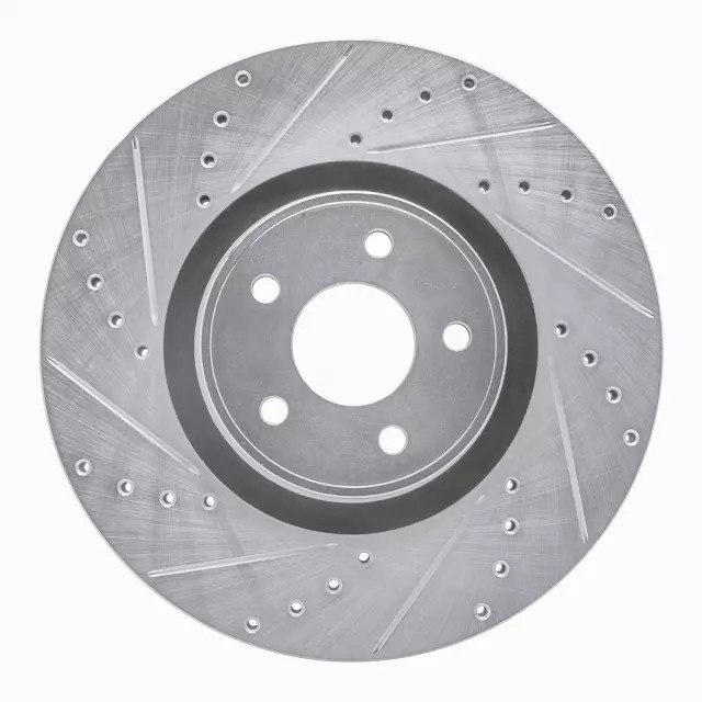 Genuine DFC Brake Rotor - Drilled and Slotted - Silver 631-54082L