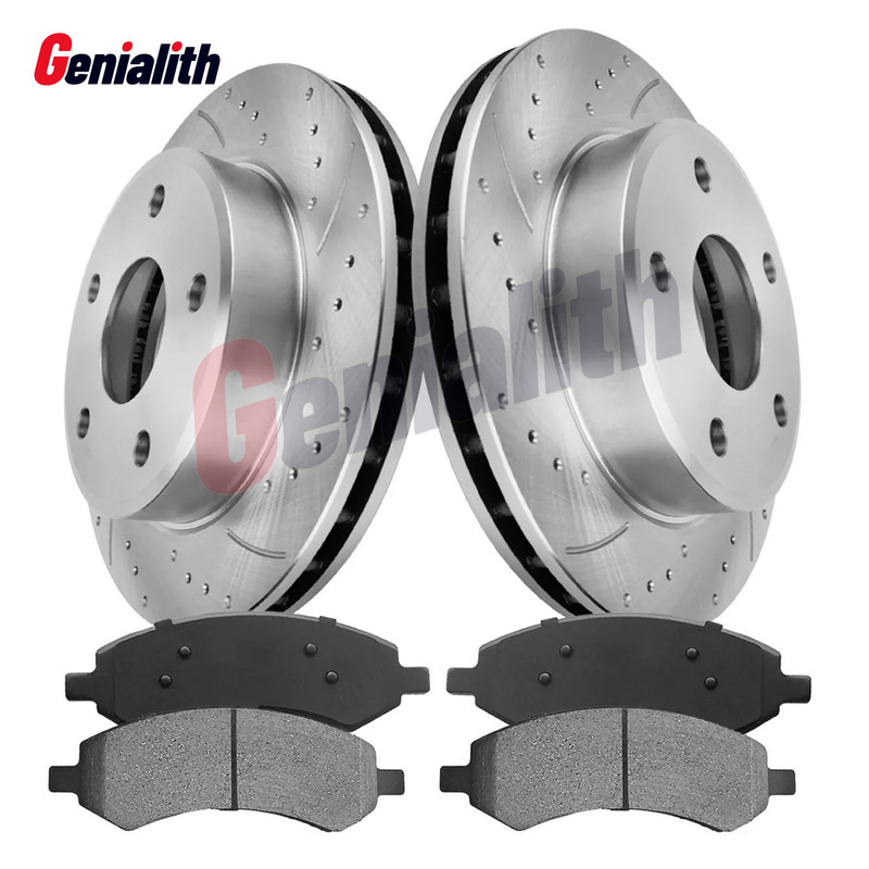 For 1999-2004 Ford Mustang Front and Rear Disc Brake Rotors Ceramic Brake Pads