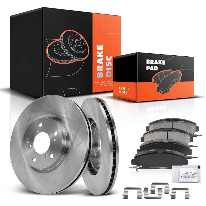 Front Disc Brake Rotor & Ceramic Brake Pads for Honda Ridgeline 2006-2011 3.5L